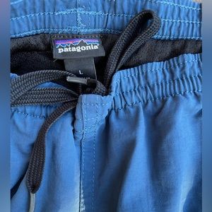 Patagonia Swim Trunks Large Adult Blue Solid Pool Shorts Suit Nylon Pocket Mens